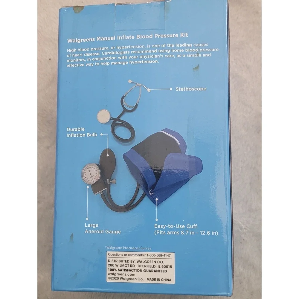 Walgreens Manual Blood Pressure‎ Kit Sealed Arm Cuff & Stethoscope Monitor